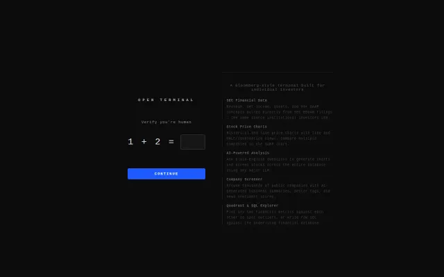 I built an open-source financial research terminal (SEC data and SQL)
