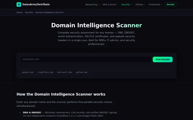 I built a tool to consolidate common domain security checks