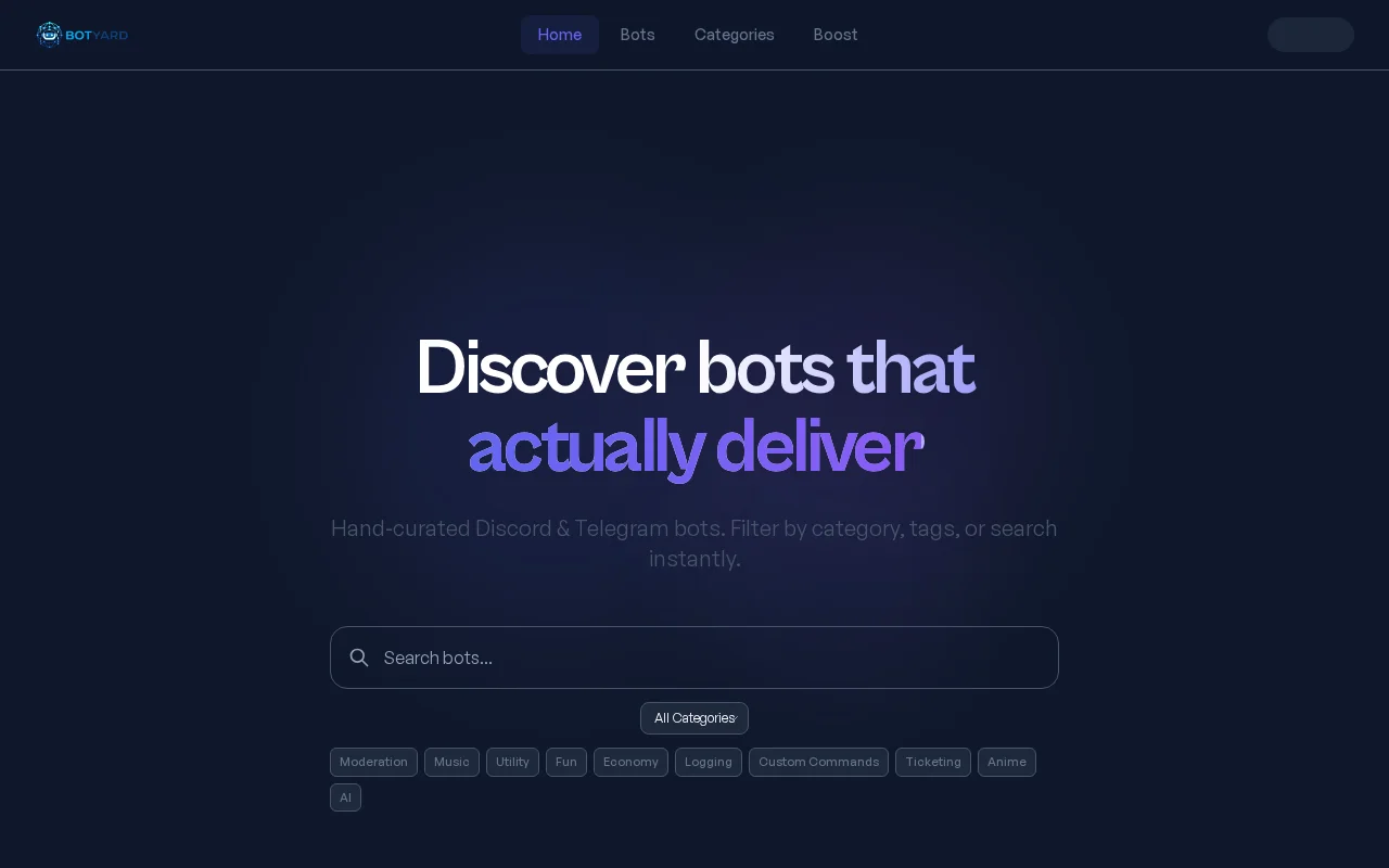 A directory for Discord and Telegram bots