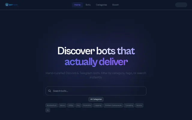 A directory for Discord and Telegram bots