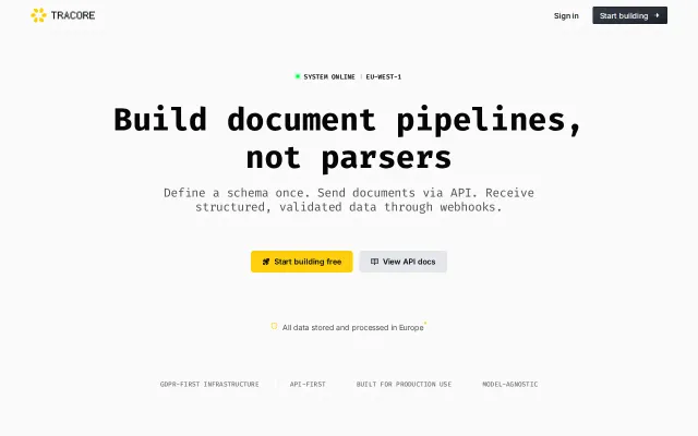 Tracore – We turned our resume parser into a document-to-JSON API