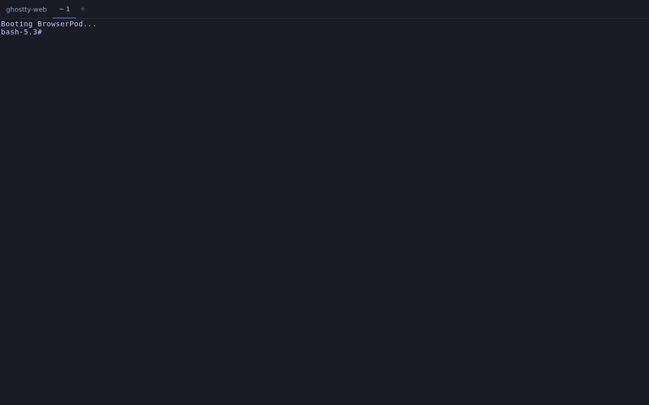 Ghostty in-browser with real client-side back end