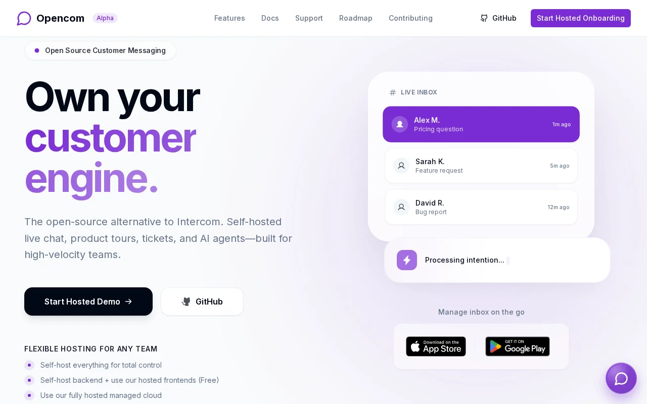 Opencom – an open-source Intercom alternative given the Salesforce deal