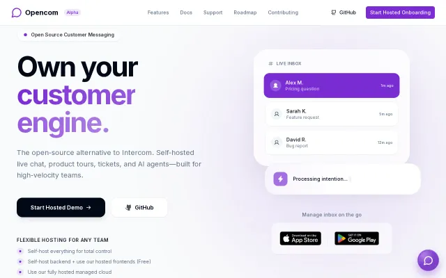 Opencom – an open-source Intercom alternative given the Salesforce deal