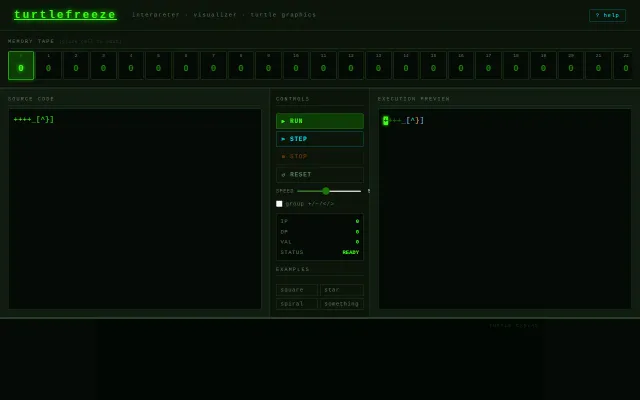 Brainfuck but with Turtle Graphics