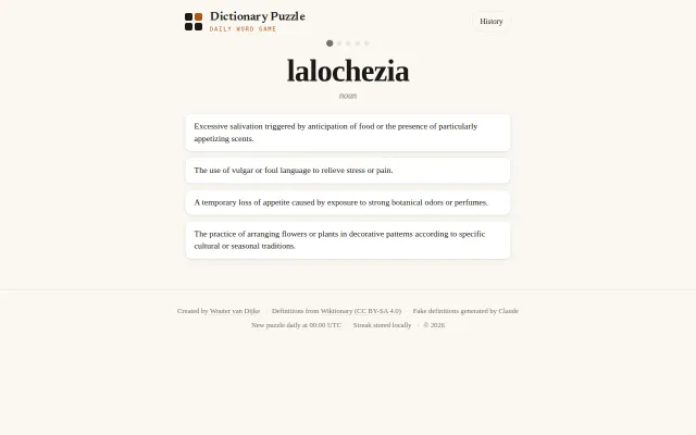 The Dictionary Game (Fictionary/Balderdash) as a Daily Puzzle