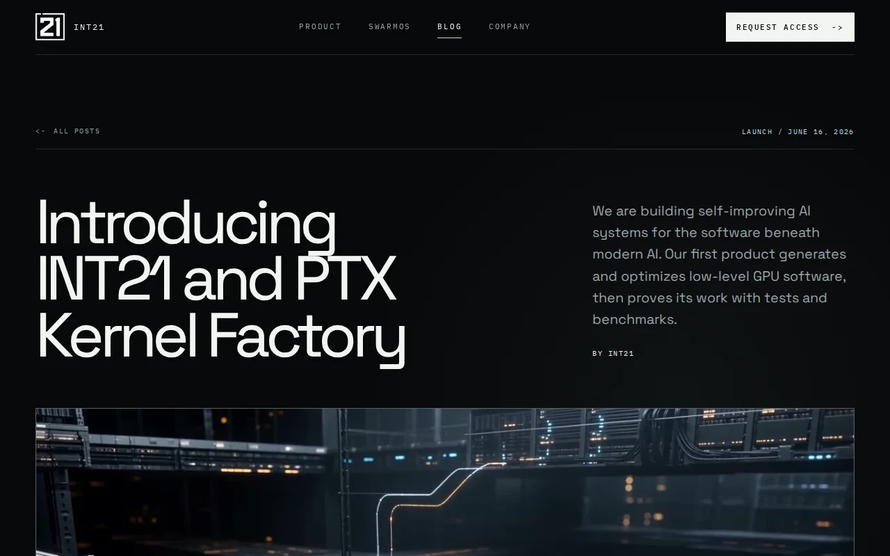 INT21 – Self-Improving PTX Kernel Factory