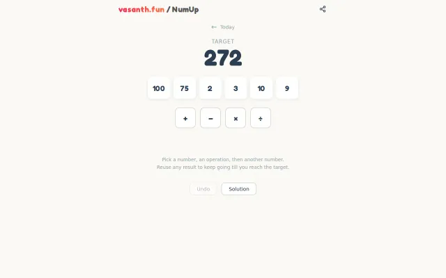 NumUp – A Daily Math Puzzle