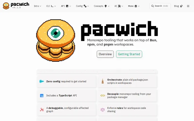 Pacwich – lightweight new monorepo tooling on top of Bun, NPM, or pnpm