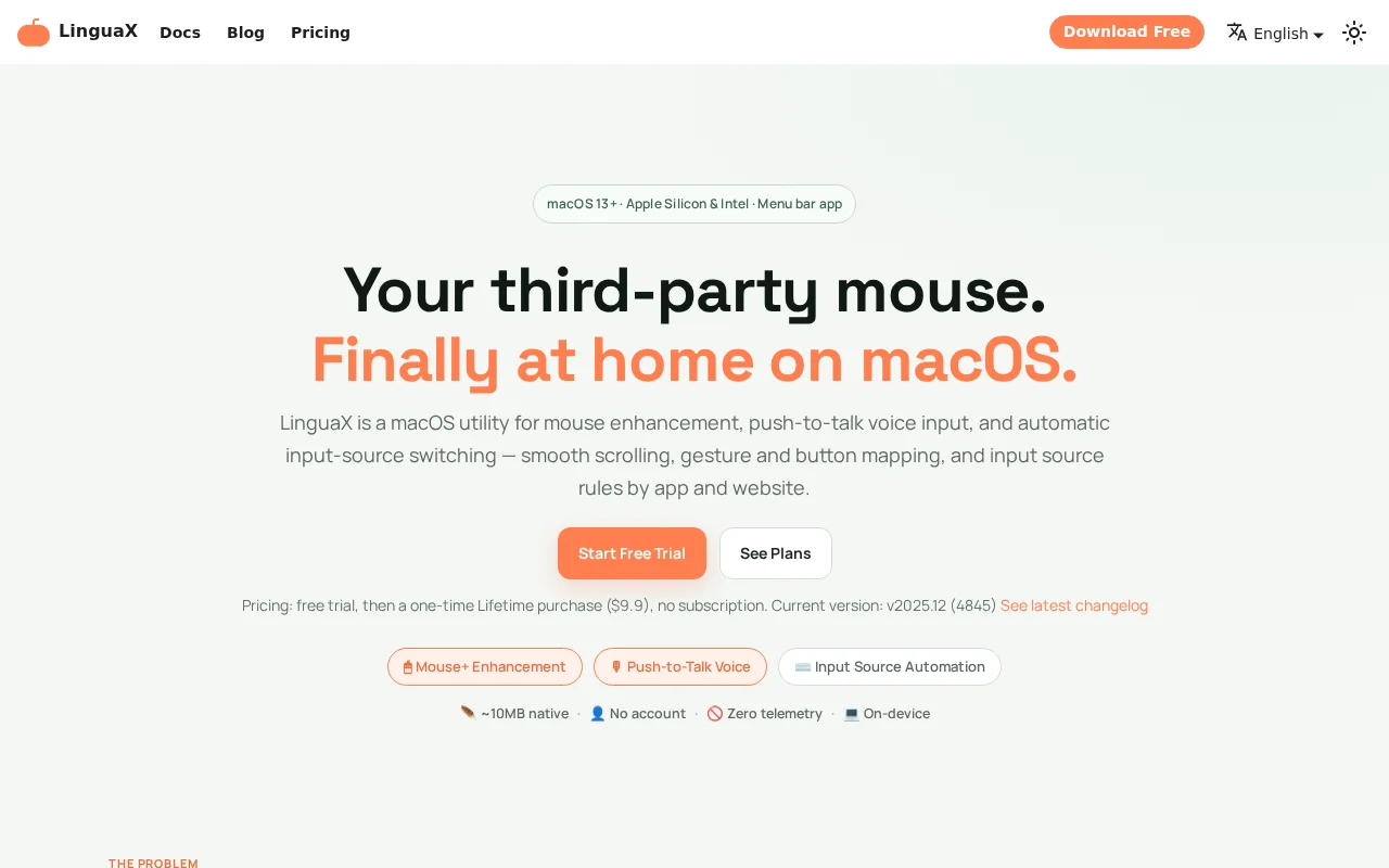 LinguaX – a native macOS mouse enhancer (Logi Options+ alternative)