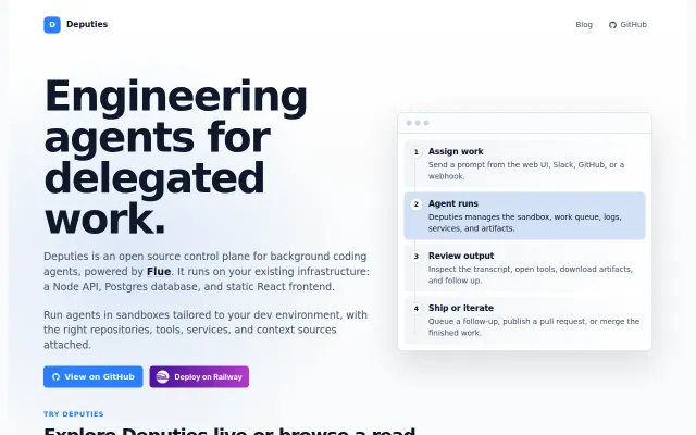 Deputies (open-source background agent control plane)