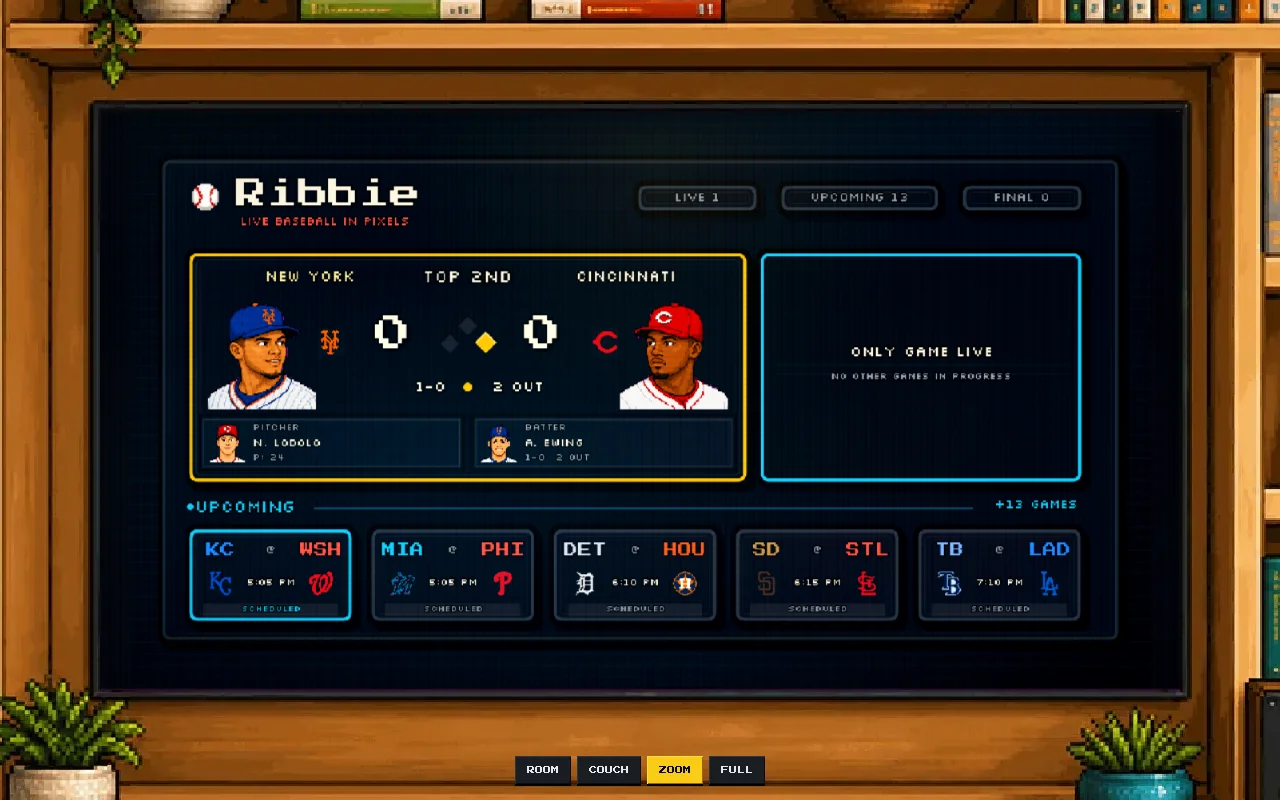 An 8-bit live gamecast for baseball