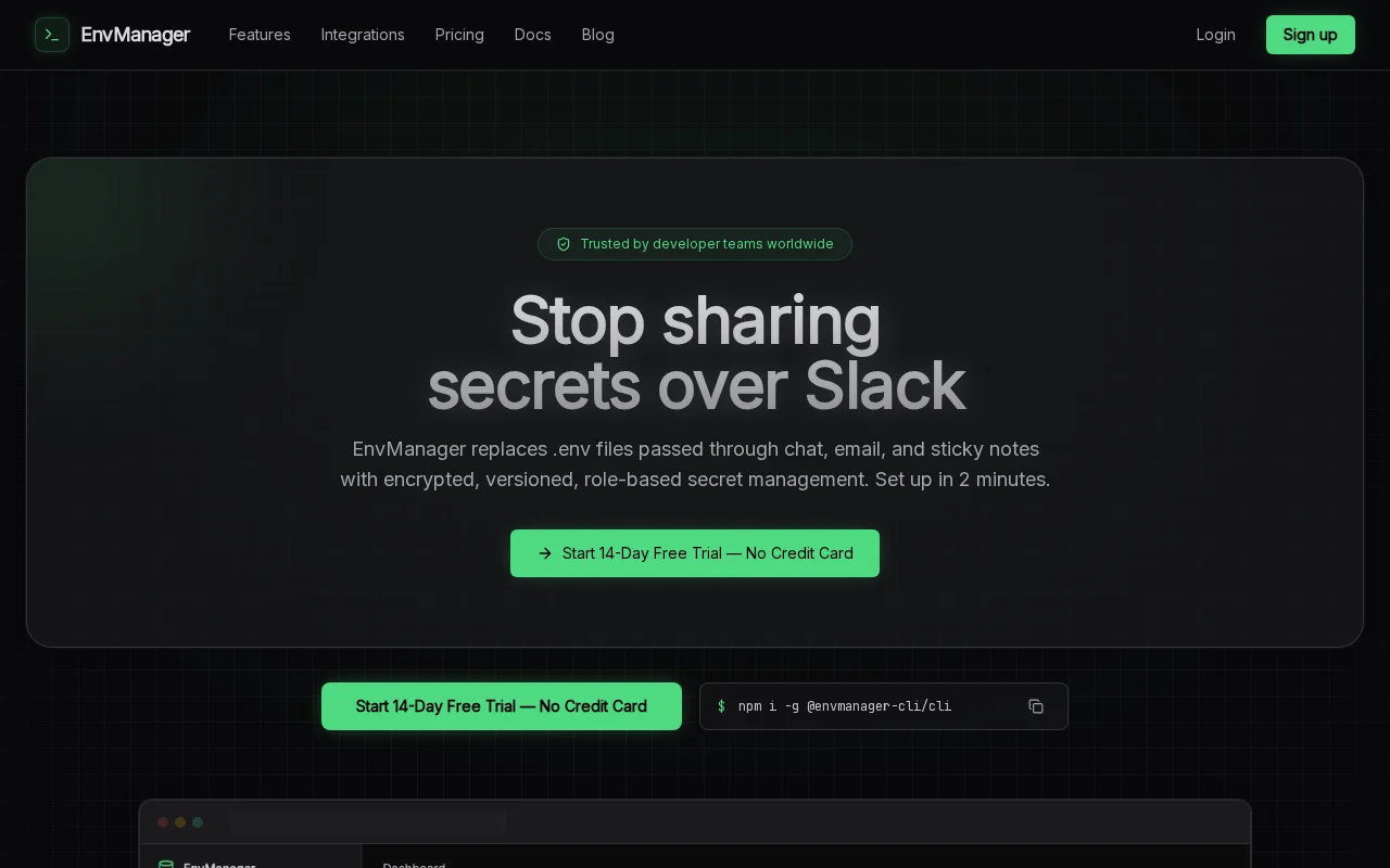 Save and store you .env vars