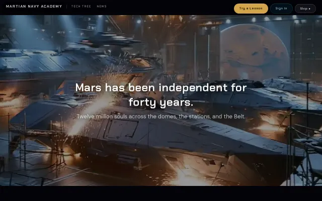 Learn math as a tour of duty in a Martian Navy