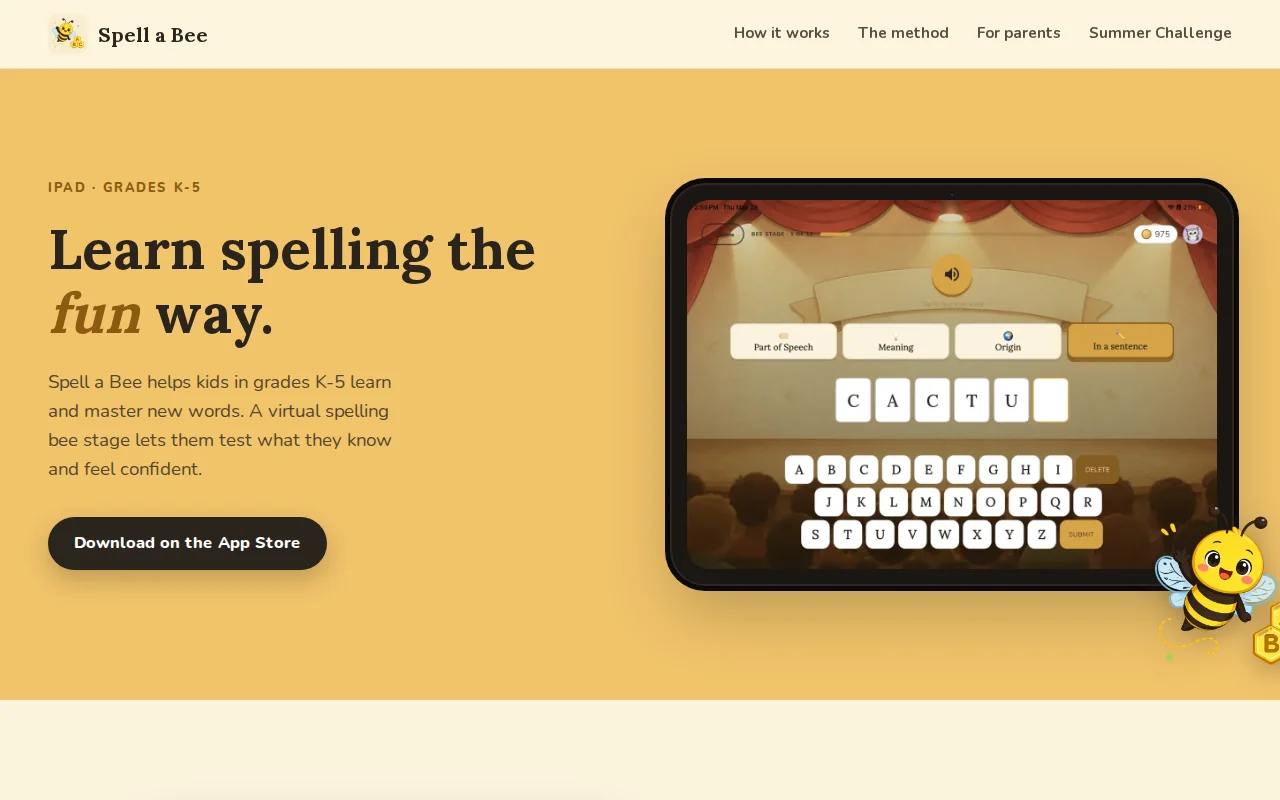 I built a spelling app for kids with my 7-year-old
