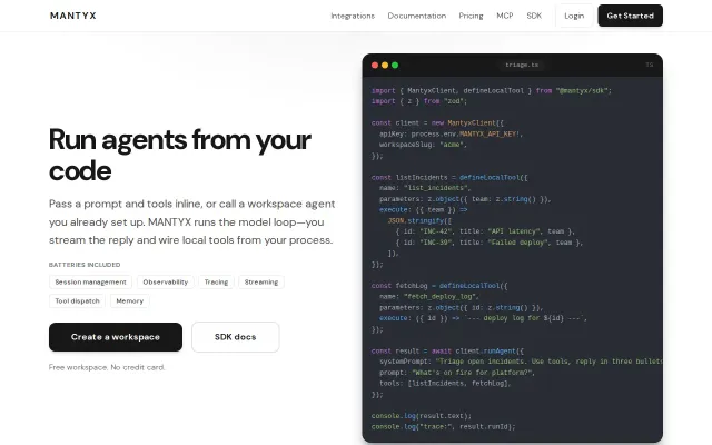 Mantyx – Managed Agent Runtime