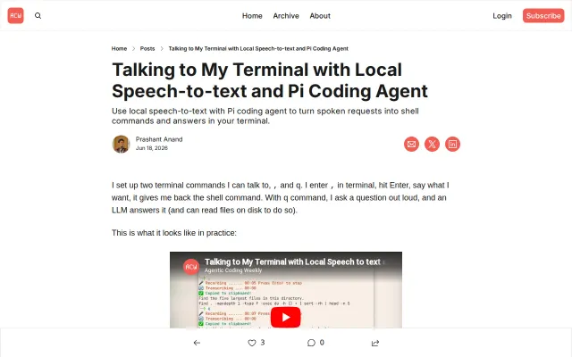 Talking to My Terminal with Local Speech-to-Text and Pi Coding Agent