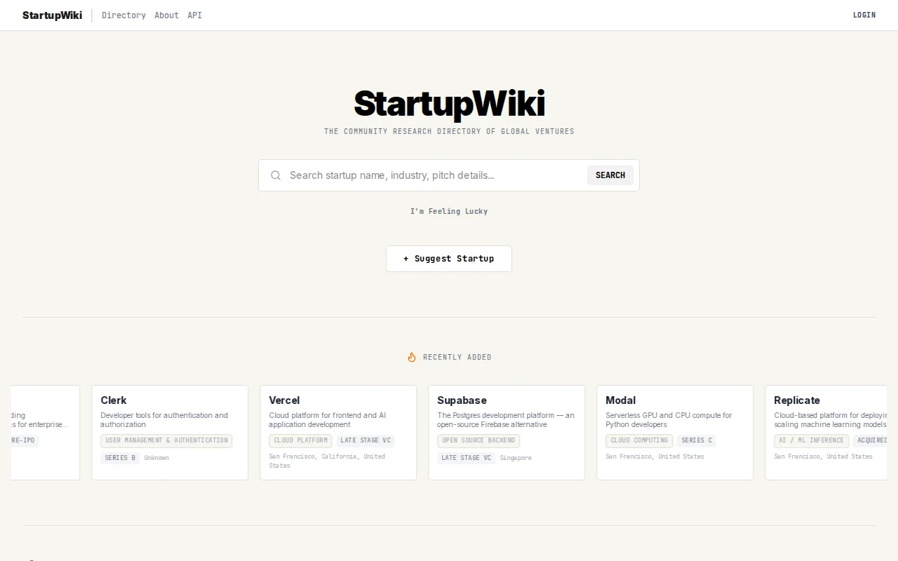 StartupWiki, a free alternative to crunchbase/pitchbook