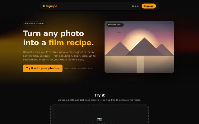Turn any photo into a Fujifilm film-simulation recipe