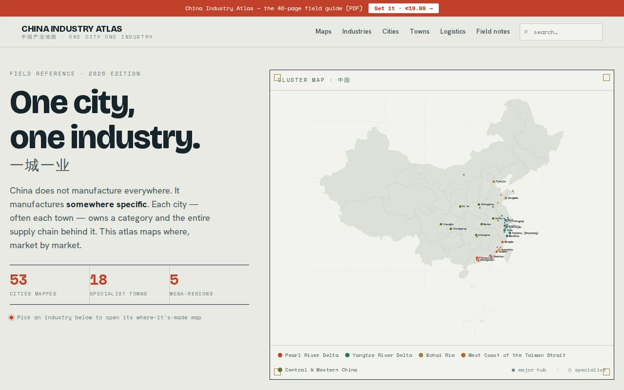 An atlas of China's manufacturing geography