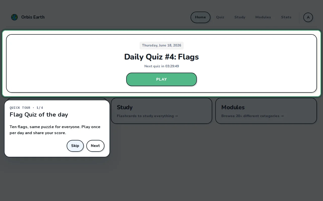 I built a daily flag quiz in honor of the World Cup
