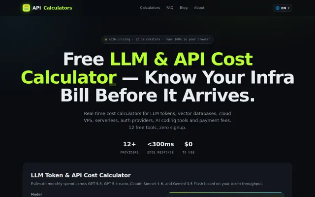 I built a free API cost calculator after a $340 surprise invoice