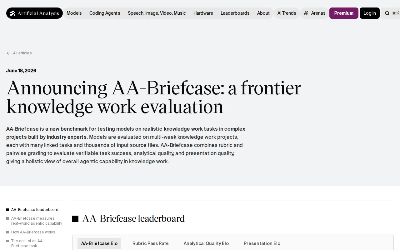 AA-Briefcase: a frontier knowledge work evaluation