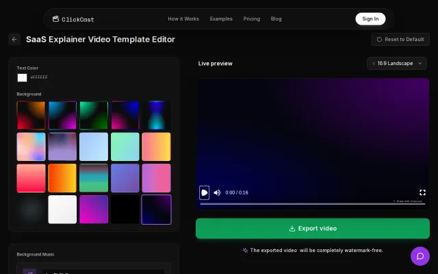 I Built a SaaS Explainer Template Editor in Clickcast.tech