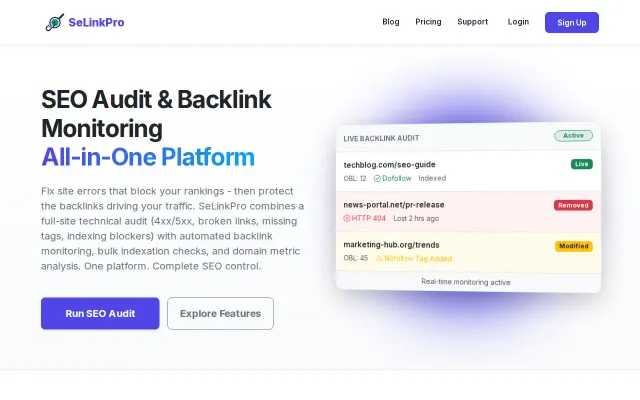 SEO Audit and Backlink Monitoring. All-in-One Platform