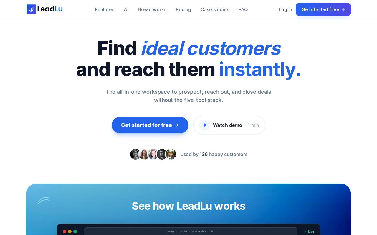 LeadLu – local business lead gen with built-in email and SMS outreach