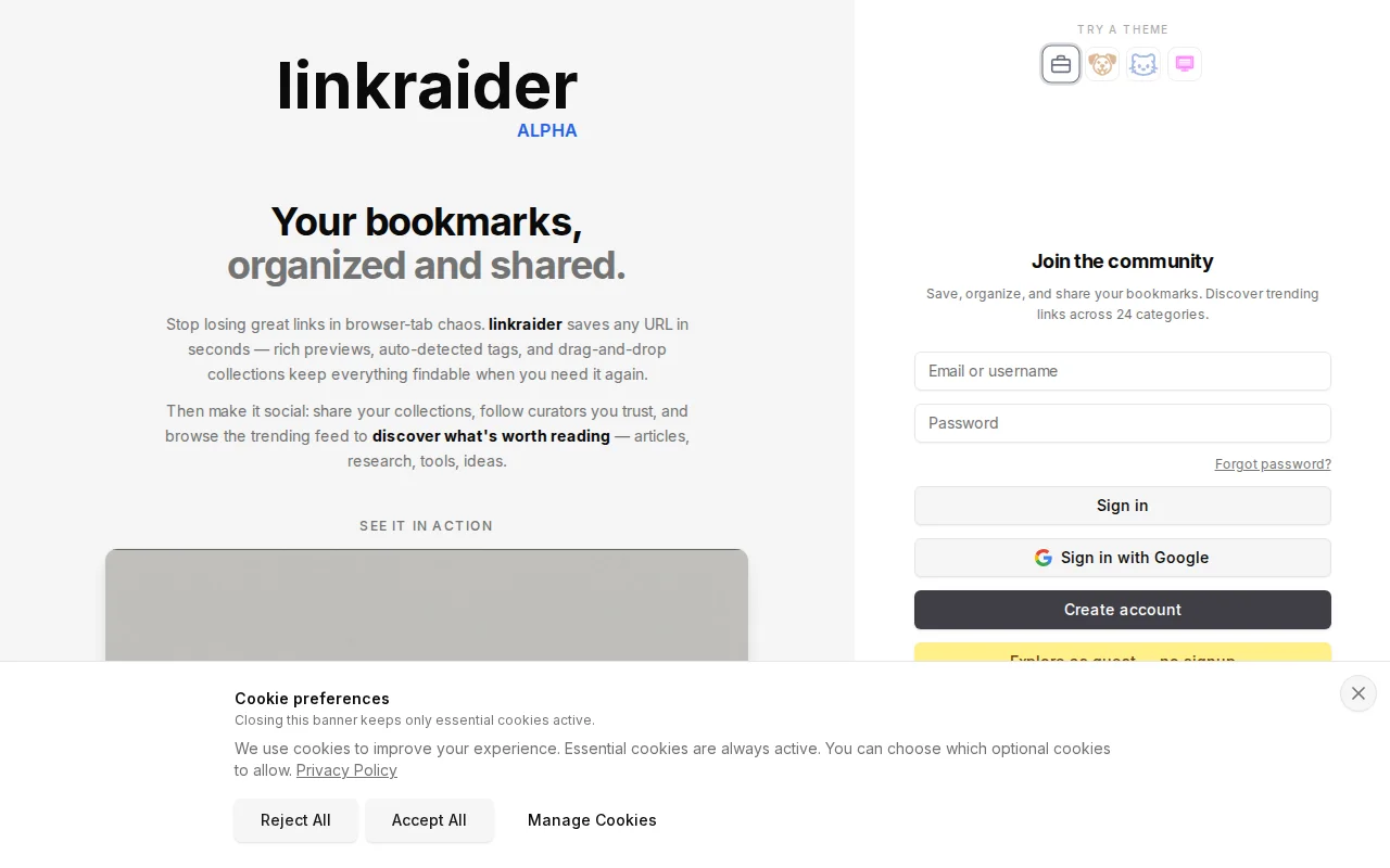 I built a bookmarks manager with a social cut