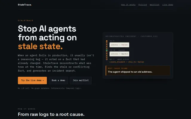 StaleTrace – A temporal ledger that catches stale-state agent bugs