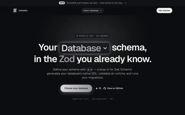 Schemic – your database schema, in the Zod API you know
