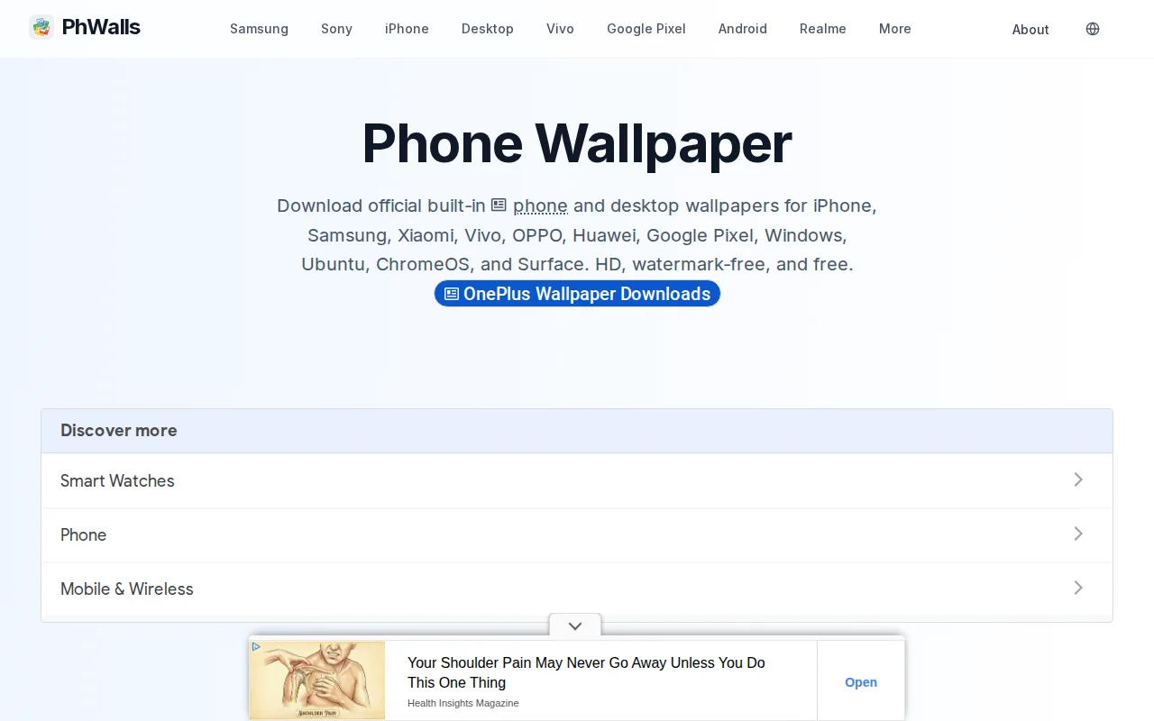 PHWalls – High-res stock wallpapers from Android and global phone brand