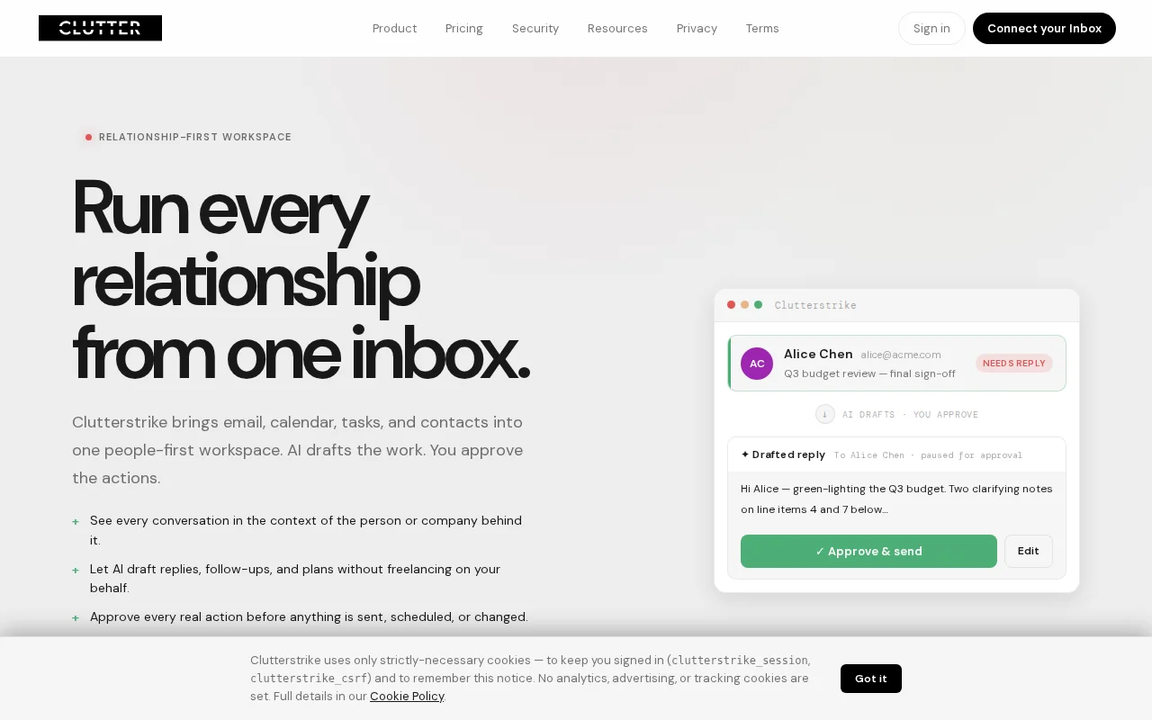 Email client focused on reducing phishing risk and inbox overload
