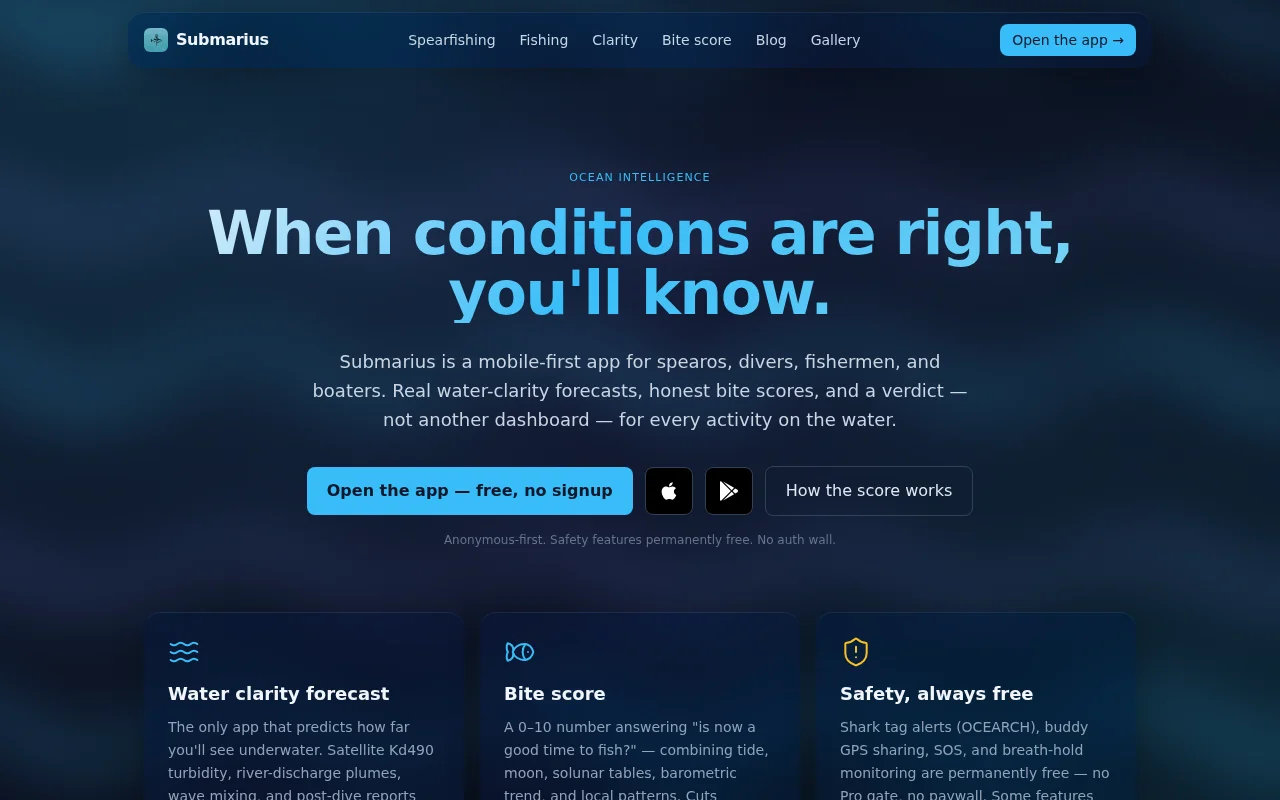 Submarius – Global water clarity for divers