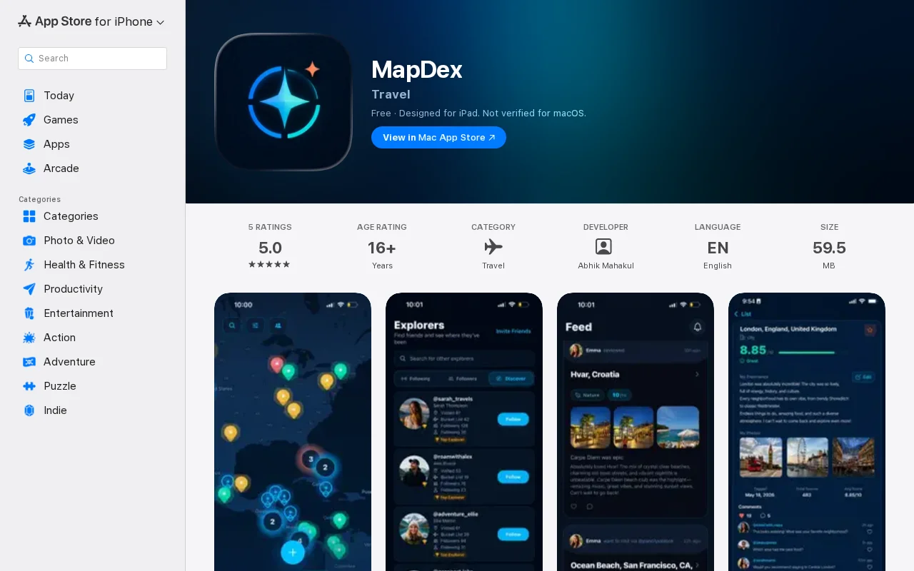 MapDex – A Social Map for Travelers