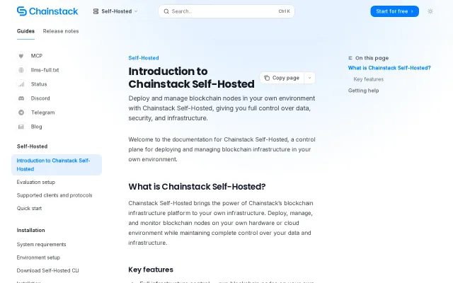 Chainstack Self-Hosted, hosting your own blockchain nodes made simple