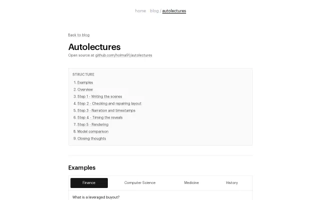 Autolectures – lecture videos from prompts with Remotion