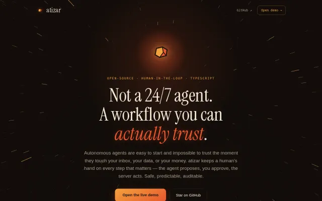 Atizar-AI agents where the server runs approved actions, not the model