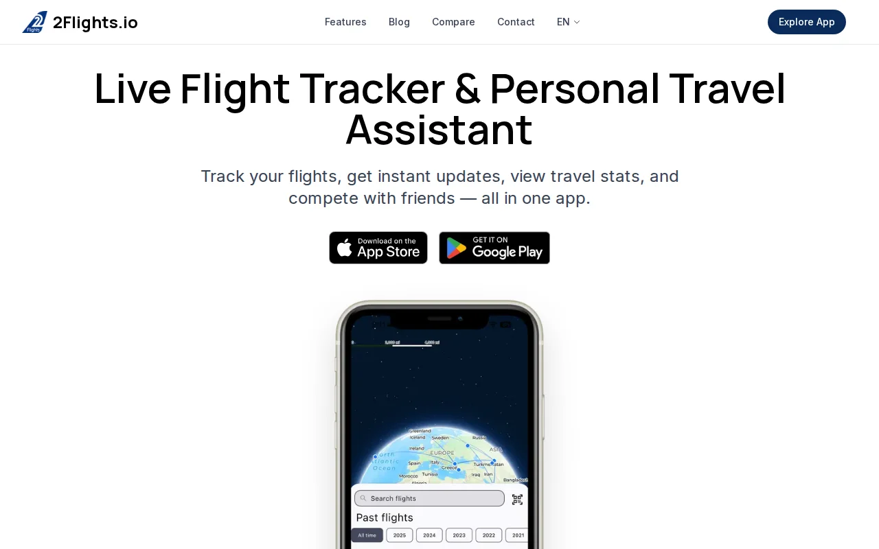 2Flights – Track your flights; delays and stats (iOS/Android)
