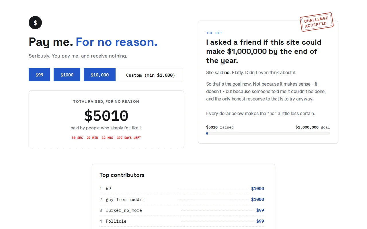 A site where people pay me money for no reason