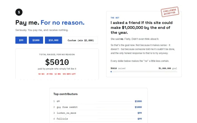 A site where people pay me money for no reason