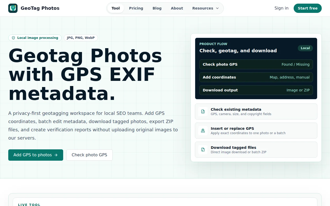 GeoTag Photos – Add GPS coordinates to photos in the browser