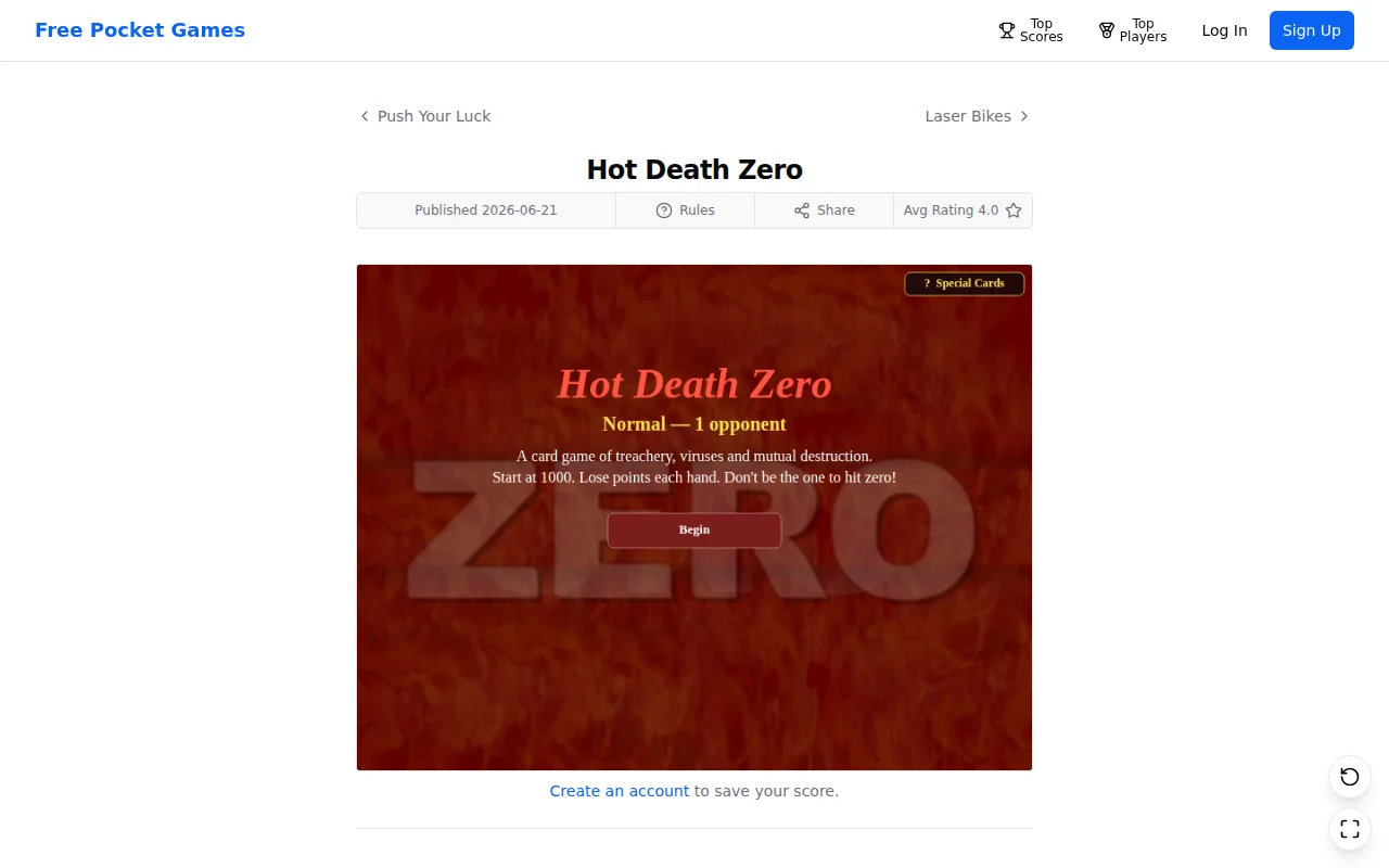 Making a new video game every day (Day 69: Hot Death Zero)