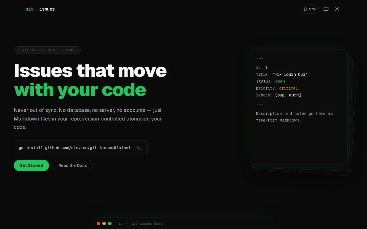 Git Issues – versioned task management for AI agents