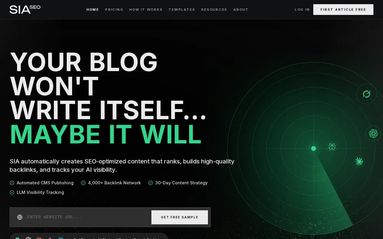 SIA SEO: AI SEO content generation that shows up in AI Search Results
