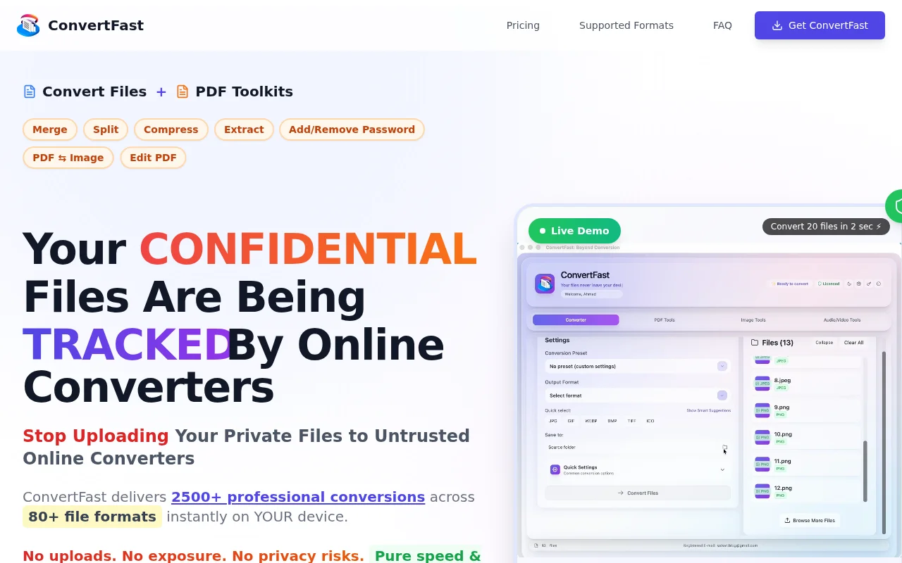 ConvertFast – offline file conversion and file utilities for desktop