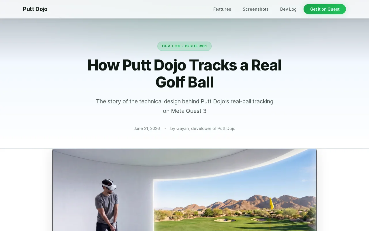 Tracking a real golf ball in mixed reality at 90 FPS using Quest 3 GPU