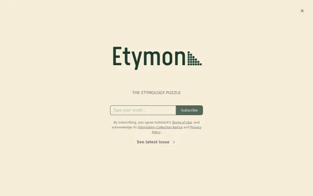 Etymon – a daily puzzle word hidden behind six etymology clues